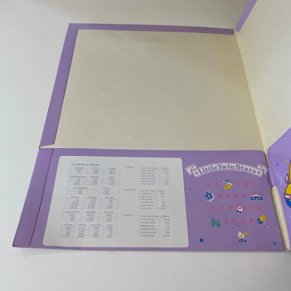 Vintage Sanrio 1990 Folder Little Twin Stars Pocket Portfolio